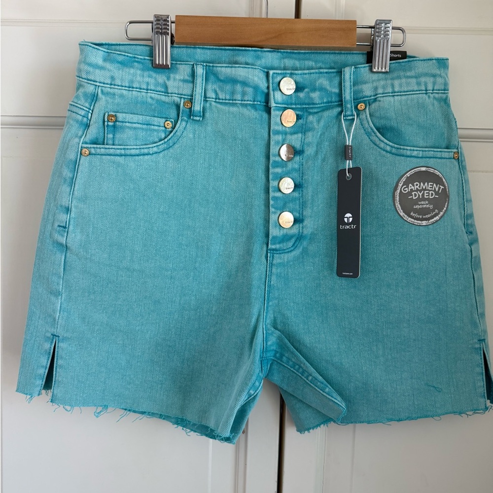 Bright blue jean shorts